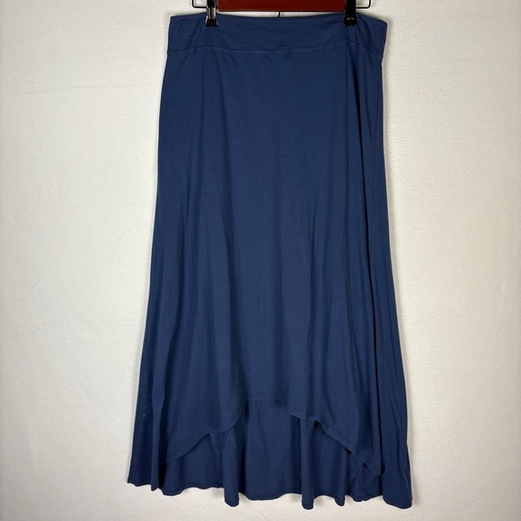Fresh Produce Blue Cotton Maxi Skirt with High Low Hem - Picture 1 of 5